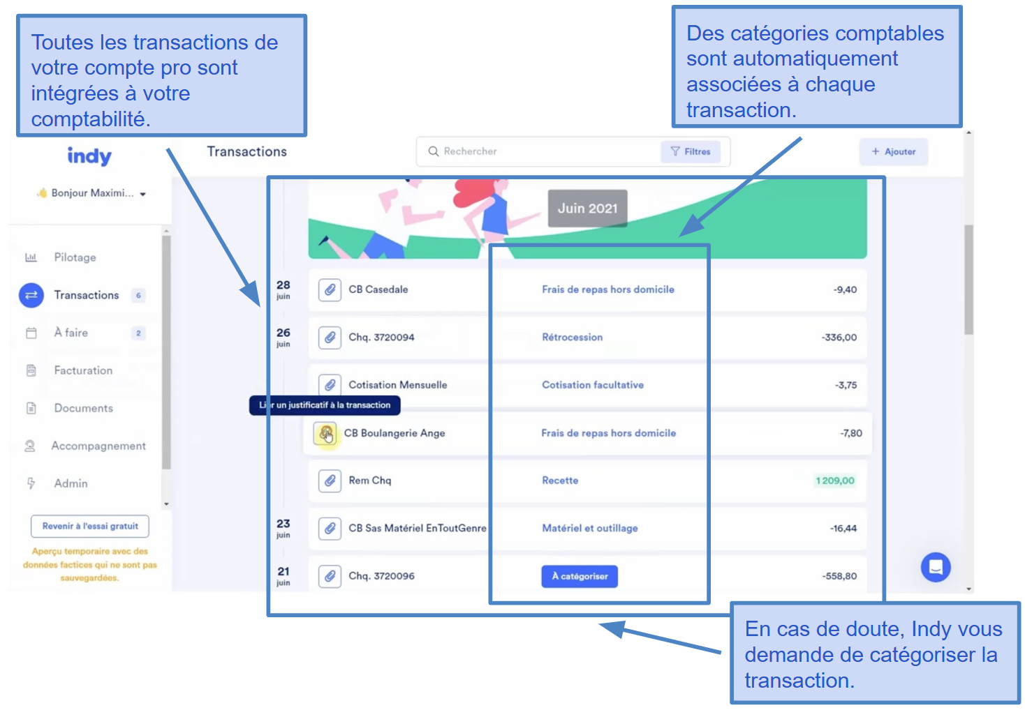 Fonctionnalités comptables et de facturation gratuites