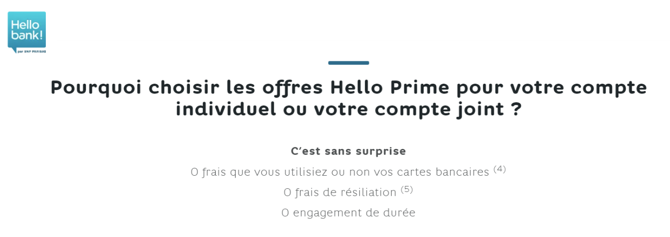 Les frais des comptes joints Hello bank!