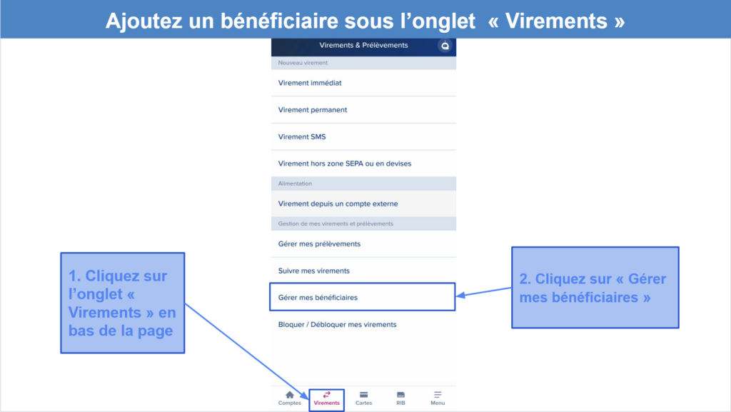 &lt;span id=&quot;_step_0&quot;&gt;Étape 1&nbsp;: Ajoutez votre destinataire à votre liste de bénéficiaires&lt;/span&gt;